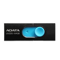 MEMORIA ADATA 64GB USB 2.0 UV220 RETRACTIL NEGRO-AZUL (AUV220-64G-RBKBL)