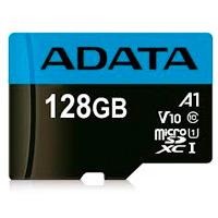 MEMORIA ADATA MICRO SDXC/SDHC UHS-I 128GB CLASE 10 A1 100MB/25MB SEG V10 C/ADAPTADOR (AUSDX128GUICL10A1-RA1)