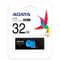 MEMORIA ADATA 32GB USB 3.2 UV320 RETRACTIL NEGRO-AZUL (AUV320-32G-RBKBL)