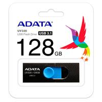 MEMORIA ADATA 128GB USB 3.2 UV320 RETRACTIL NEGRO-AZUL (AUV320-128G-RBKBL)