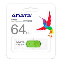 MEMORIA ADATA 64GB USB 3.2 UV320 RETRACTIL BLANCO-VERDE (AUV320-64G-RWHGN)