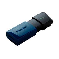 MEMORIA KINGSTON 64GB USB 3.2 GEN 1 ALTA VELOCIDAD / DATATRAVELER EXODIA M AZUL C/TAPA MVIL (DTXM/64GB)