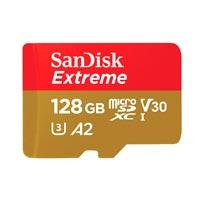 MEMORIA SANDISK MICRO SDXC 128GB EXTREME 190MB/S 4K CLASE 10 A2 V30 C/ADAPTADOR (SDSQXAA-128G-GN6MA)
