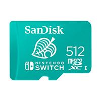 MEMORIA SANDISK MICRO SDXC 512GB NINTENDO SWITCH 100MB/S 4K U3 V30 (SDSQXAO-512G-GNCZ)