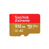 MEMORIA SANDISK MICRO SDXC 512GB EXTREME 190MB/S 4K CLASE 10 A2 V30 C/ADAPTADOR (SDSQXAV-512G-GN6MA)