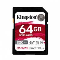 MEMORIA FLASH SD KINGSTON SDXC CANVAS REACT PLUS 64GB 300R UHS-II V90(SDR/64GB)