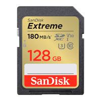 MEMORIA SANDISK SDXC 128GB EXTREME 180MB/S 4K CLASE 10 U3 V30 (SDSDXVA-128G-GNCIN)