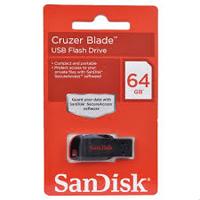 MEMORIA SANDISK 64GB USB 2.0 CRUZER BLADE Z50 NEGRO C/ROJO (SDCZ50-064G-B35)