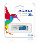 MEMORIA USB ADATA 032GB 2.0 C008 BLANCA AZUL AC008-32G-RWE