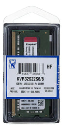 MEMORIA RAM KINGSTON DDR4 08GB 3200MHZ VALUE RAM SODIMM KVR32S22S8/8