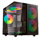 STYLOS GABINETE XZEAL CUBO M-ATX/ITX NEGRO 3 VENTILADORES ARGB XZGAMC1B