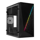 GABINETE ACTECK KIOTO GC460 / MINI TORRE / MICRO ATX  MINI ITX / FUENTE 500W / ILUMINACION RGB / PANEL ACRILICO  METAL / NEGRO / AC-933070