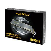 UNIDAD DE ESTADO SOLIDO SSD INTERNO ADATA LEGEND 800 500GB M.2 2280 NVME PCIE GEN 4X4 LECT.3500 ESCRIT.2800 MBS PC LAPTOP MINIPC 3DNAND DISIPADOR (ALEG-800-500GCS)