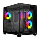 GABINETE OCELOT GAMING A-CUBE 1 / MID TOWER / ATX  M-ATX  ITX / PANEL LATERAL Y FRONTAL DE CRISTAL TEMPLADO / INCLUYE 3 VENTILADORES / ENFRIAMIENTO LIQUIDO HASTA 360MM / GPU HASTA 410MM / COLOR NEGRO