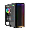 GABINETE OCELOT GAMING PORTAL-M4 / MID TOWER / ATX  M-ATX  ITX / PANEL LATERAL DE CRISTAL TEMPLADO FRONTAL TIPO ESPEJO INFINITO/ INCLUYE 3 VENTILADORES / ENFRIAMIENTO LIQUIDO HASTA 360MM / GPU HASTA 300MM / COLOR NEGRO
