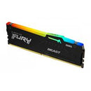 MEMORIA RAM KINGSTON DIMM DDR5 32GB 5200MT/S FURY BEAST BLACK XMP RGB CL40 288PIN 1.25V C/DISIPADOR DE CALOR P/PC/GAMER/ALTO RENDIMIENTO KF552C40BBA-32