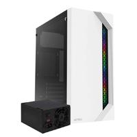 GABINETE ACTECK VIKEN GM434 / MEDIA TORRE / MICRO ATX  MINI ITX / FUENTE 500W / ILUMINACION RGB / PANEL CRISTAL TEMPLADO  METAL / BLANCO / AC-935708