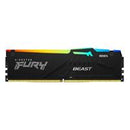 MEMORIA RAM KINGSTON DIMM DDR5 16GB 5200MT/S FURY BEAST BLACK EXPO RGB CL36 288PIN 1.25V C/DISIPADOR DE CALOR P/PC/GAMER/ALTO RENDIMIENTO KF552C36BBEA-16
