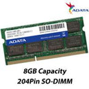 MEMORIA ADATA SODIMM DDR3 LOW 8GB PC3L-12800 1600MHZ CL11 204PIN 1.35V LAPTOP/AIO/MINI PCS ADDS1600W8G11-S