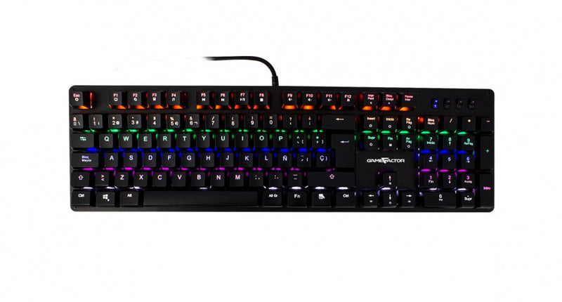 VORAGO TECLADO MECANICO ALAMBRICO GAME FACTOR KBG400-RD RGB ROJO