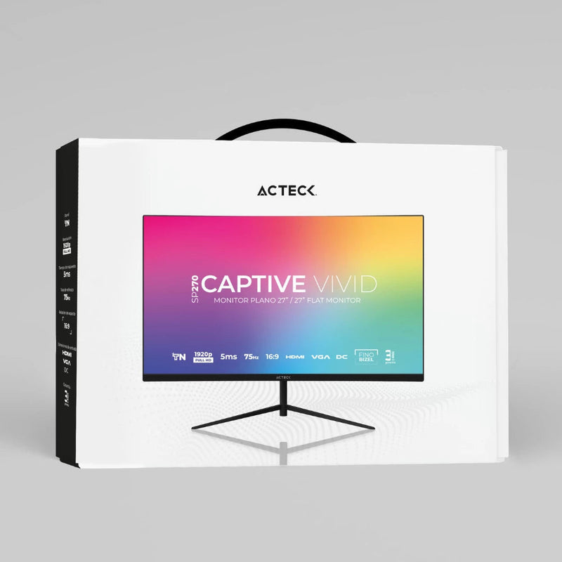 Monitor Gamer Acteck Captive Vivid SP270 Elite LED 27,Full HD,75Hz,HDMI,Negro AC-935845 SVK