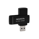 MEMORIA USB ADATA 64GB-UC310 GIRATORIA NEGRO 3.2 UC310-64G-RBK