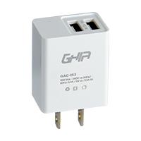 CARGADOR DE PARED GHIA CON DOS SALIDAS USB 2.1A /1.0A