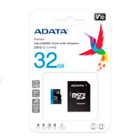 MEMORIA ADATA MICRO SDXC/SDHC UHS-I 32GB CLASE 10 A1 100MB/25MB SEG V10 C/ADAPTADOR (AUSDH32GUICL10A1-RA1)