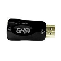 ADAPTADOR GHIA CONVERTIDOR DE VIDEO HDMI MACHO A VGA HEMBRA CON AUDIO