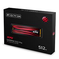 UNIDAD DE ESTADO SOLIDO SSD INTERNO 512GB ADATA XPG GAMMIX S11 PRO M.2 2280 NVME PCIE GEN 3X4 LECT. 3500 ESCRIT. 3000 MBS PC MINIPC 3DNAND DISIPADOR GAMER (AGAMMIXS11P-512GT-C)