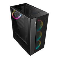 GABINETE GAMER OCELOT/NEGRO/MEDIA TORRE/SOPORTA 6X VENTILADORES 120MM/SOPORTA GPU 320MM/CRISTAL TEMPLADO/SIN FUENTE/REJILLA FRONTAL/ATX