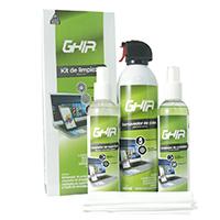 KIT DE LIMPIEZA DELUXE GHIA  CONTIENE REMOVEDOR DE POLVO 660ML  LOCION LIMPIADORA 250ML  LIMPIADOR DE PANTALLAS 250ML Y 2 MICROFIBRAS