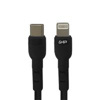 CABLE DE CARGA RAPIDA GHIA USB TIPO C A TIPO LIGHTNING COLOR NEGRO DE 1M