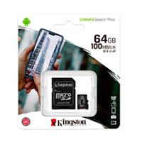 MEMORIA KINGSTON MICRO SD CANVAS SELECT PLUS 64GB UHS-I CLASE 10 C/ADAPTADOR (SDCS2/64GB)