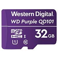 MEMORIA WD PURPLE SC QD101 MICRO SDHC 32GB VIDEOVIGILANCIA 24/7 CLASE 10 U1 LECT 50MB/S ESC 40MB/S (WDD032G1P0C)