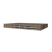 SWITCH TENDA G5328P-24-410W IP-COM CAPA 3 28 PUERTOS 24 POE-410 WATTS 4 PUERTOS SFP 1000 BASE-X ADMITE ABUNDANTES SERVICIOS  COMO ENRUTAMIENTO ESTATICO BASADO EN IPV4 VLAN IGMP QOS ACL DHCP