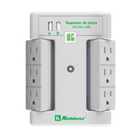 SUPRESOR DE PICOS KOBLENZ SS-2000-USB  2000 JOULES  6 CONTACTOS GIRATORIOS  2 PUERTOS USB  DISEÑO TV DE PARED. 3 AÑOS DE GARANTÍA. SKU 00-5348-00-8