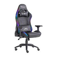 SILLA GAMER OCELOT GAMING RGB / BASE AJUSTABLE DE METAL / DESCANSA BRAZOS AJUSTABLES DE 4 DIMENSIONES / ANGULO DE INCLINACION 155 GRADOS/ SOPORTA HASTA 150KG/ COJIN DE DESCANSO LUMBAR Y CERVICAL