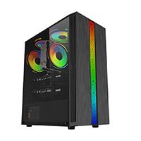 GABINETE OCELOT GAMING NEGRO/MEDIA TORRE/SOPORTA 6 VENTILADORES DE 120MM/SOPORTA GPU 320MM/CRISTAL TEMPLADO/SIN FUENTE/ATX