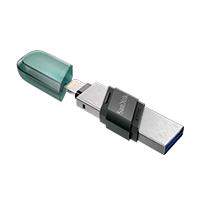 MEMORIA SANDISK 256GB IXPAND FLASH DRIVE FLIP PARA IPHONE/IPAD LIGHTNING/USB 3.1 METÁLICA CON TAPA DE PLÁSTICO (SDIX90N-256G-GN6NE)