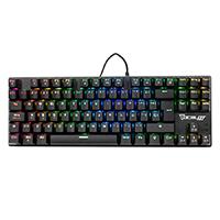 TECLADO ALAMBRICO TIPO MECANICO TKL SWITCH ROJO FULL RGB  ESTRUCTURA DE ABS