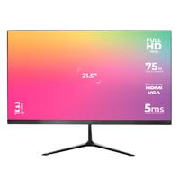 MONITOR ACTECK CAPTIVE VIVID SP215 / 21.5 PUL / PLANO / FULL HD / 75 HZ / 5 MS / VGA HDMI DC / NEGRO / AC-933858