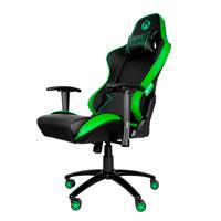 SILLA GAMER XBOX BY TECH ZONE PRO SX-00G3 / PIEL SINTETICA / NEGRO CON VERDE / RECLINABLE 90-180 / 120 KG / REPOSABRAZOS 2D
