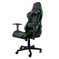 SILLA GAMER XBOX BY TECH ZONE ELITE LED SX-00G5 / KOSKIN DE ALTA RESISTENCIA / NEGRO CON VERDE / RECLINABLE 90-150 / 120 KG / REPOSABRAZOS 2D / INLCUYE CONTROL REMOTO Y POWERBANK