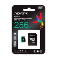 MEMORIA ADATA MICRO SDXC/SDHC UHS I 256GB CLASE 10 A2 100MB/85MB SEG V30 C/ADAPTADOR (AUSDX256GUI3V30SA2-RA1)