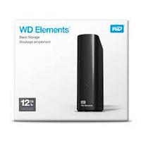 DISCO DURO EXTERNO WD ELEMENTS 12TB 3.5 ESCRITORIO USB3.0 NEGRO WINDOWS (WDBWLG0120HBK-NESN)