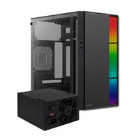 GABINETE ACTECK FUSION II GI440 / MICRO TORRE / MICRO ATX  MINI ITX / FUENTE 500W / ILUMINACION RGB / PANEL ACRILICO  METAL / NEGRO / AC-935753