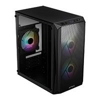 GABINETE ACTECK DOOM GI630 / MICRO TORRE / MICRO ATX  MINI ITX / FUENTE 500W / VENTILADOR RGB / PANEL ACRILICO  METAL / NEGRO / AC-935739