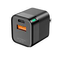 CARGADOR DE PARED ACTECK ENERGON PRIME CP20W / 20W / 1X USB-C - 1X USB A / NEGRO / AC-935555