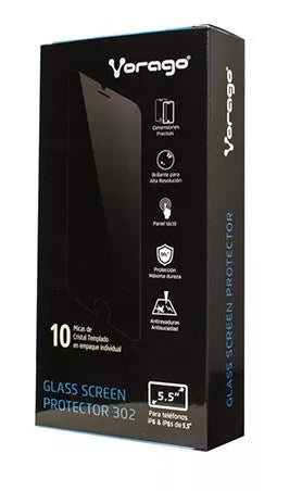 VORAGO 6 MICA PROTECTORA PARA CELULAR 5.5" CRISTAL TEMPLADO MI-302